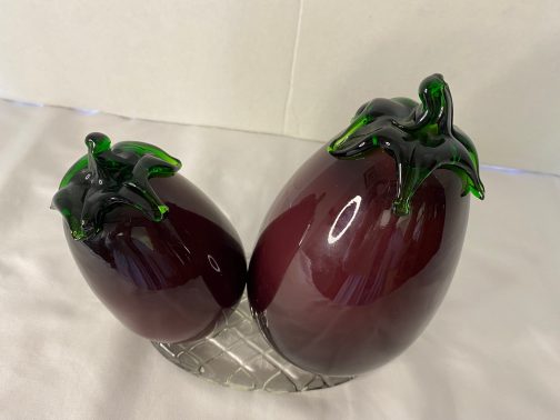 Murano Double Eggplant Art Glass