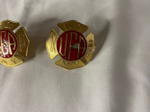 Vintage FDNY Uniformed Firefighters Assoc. Lapel Pin Badge Fire Dept. UFA
