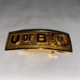 NOS Vintage U of B University of Baltimore Brass Belt Buckle