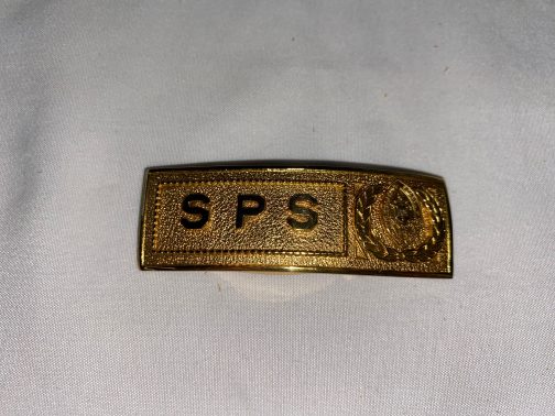 NOS Vintage SPS Saint Paul’s School Brass Belt Buckle