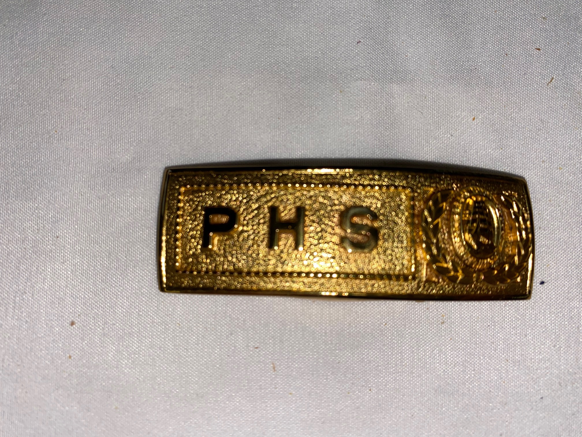 NOS Vintage PHS Patterson High School Baltimore, MD Brass Belt Buckle