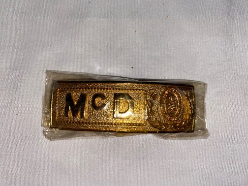 NOS Vintage McD McDonogh 1873 Brass Belt Buckle