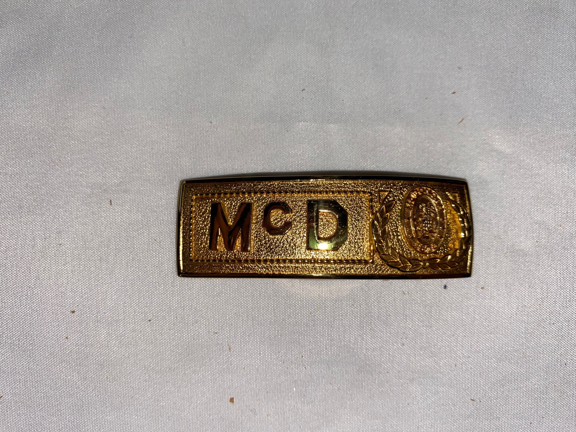 NOS Vintage McD McDonogh Brass Belt Buckle
