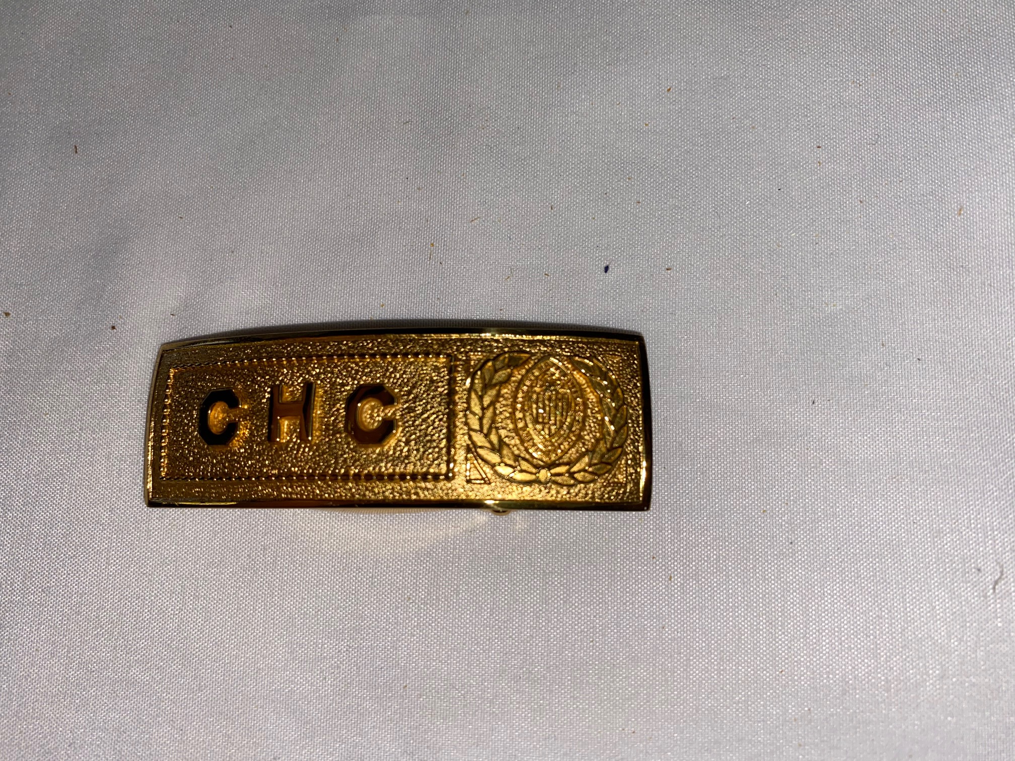 NOS Vintage CHC Calvert Hall College Baltimore, MD Brass Belt Buckle