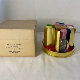 RARE Vintage 1957 Avon Gems In Crystal 4 Bottle Set Mostly Empty WITH BOX