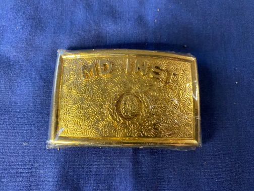NOS Vintage MD INST Maryland Institute Brass Belt Buckle