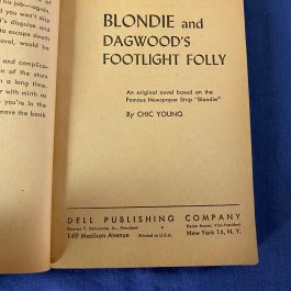 Blondie Dagwood In Footlight Folly, 1947 Dell King Features Syndicate Book