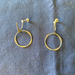 Sterling Circle Dangling Clip-on Earrings
