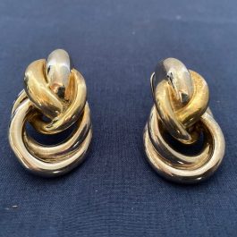 Sterling Silver Two Toned Pierced Earrings – Heavy