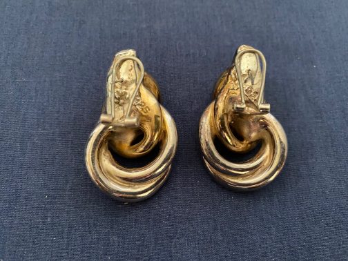 Sterling Silver Two Toned Pierced Earrings