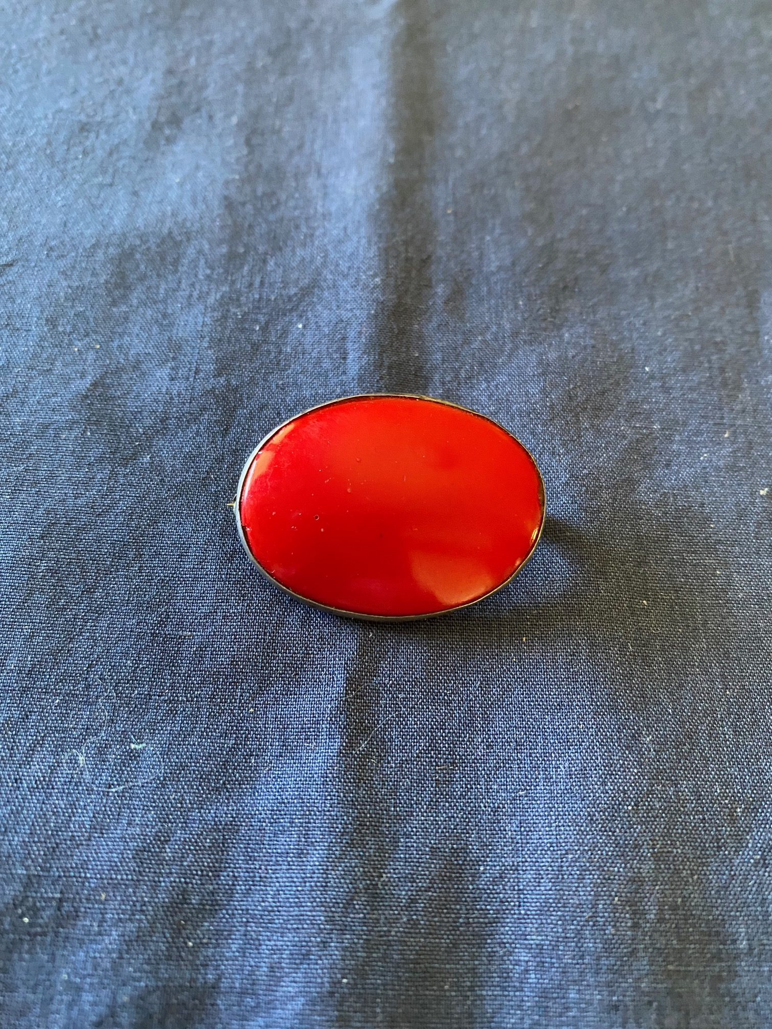 Sterling Silver Red Broch/Pin