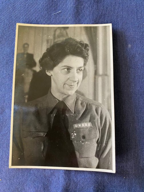 Old Real Photo Of Woman Wearing UNRRA Uniform