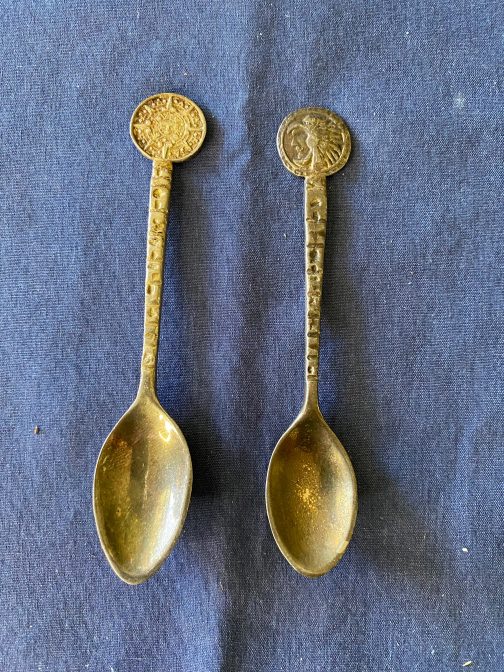 2 Vintage Hecho En Mexico Souvenir Spoons