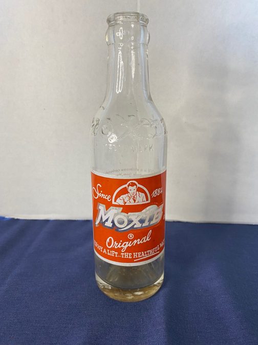 Clear Moxie Soda Bottle
