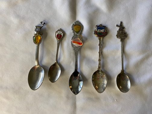 18 Souvenir Spoons, Texas, California, Iowa, Jersey Shore, New Mexico & More