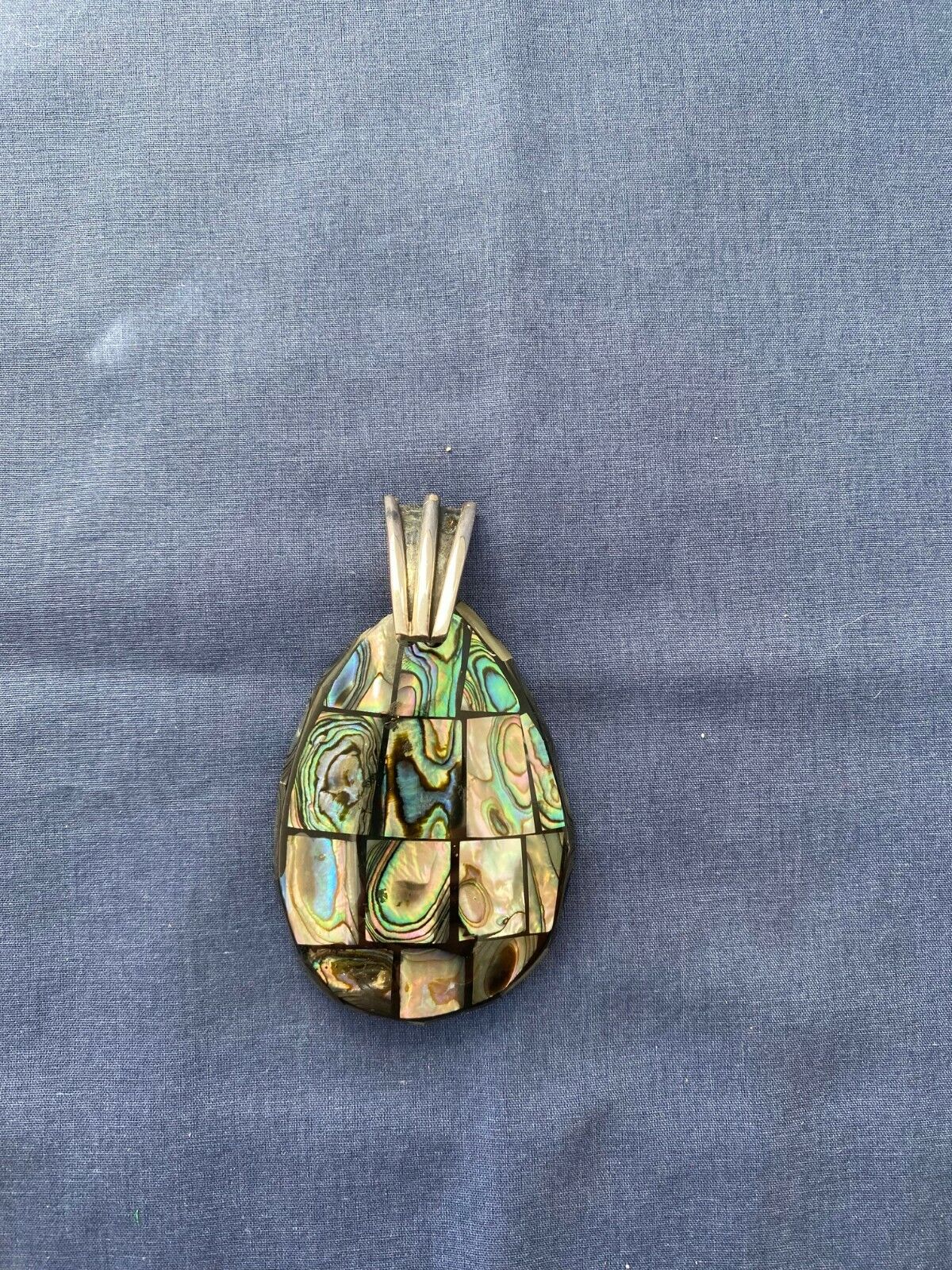 Inlay Abalone Pendant With 925 Mexico Stamped On Bail