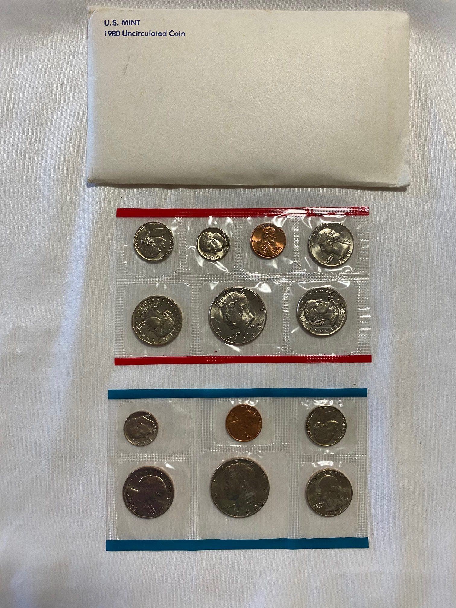 1980 P & D US Mint Set With Envelope – Total Of 13 Coins