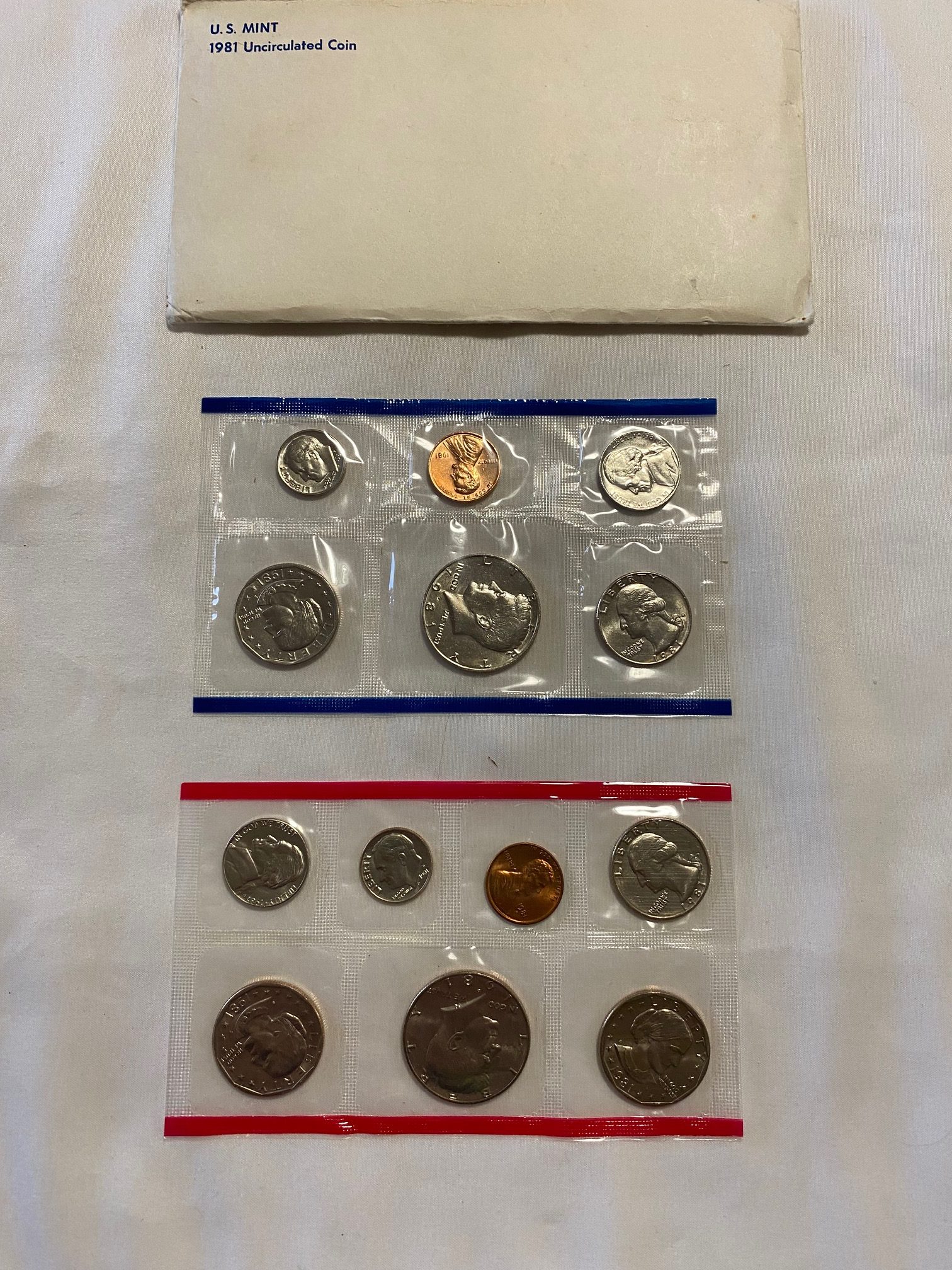 1981 P & D US Mint Set With Envelope – Total Of 13 Coins