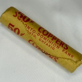 1964 Canadian Penny Bank Roll Of 50 Pennies OBW, Uncirculated