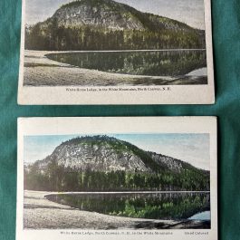 2 White Horse Ledge North Conway NH White Mountains Postcard, 1 HAND COLORED