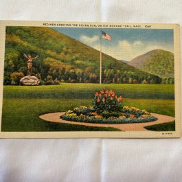 Vintage Postcard Of Red Men Greeting The Rising Sun On The Mohawk Trail Mass.