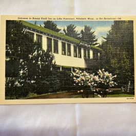 Vintage Postcard Entrance To Breezy Knoll Inn On Pontoosuc Lake Pittsfield, MA