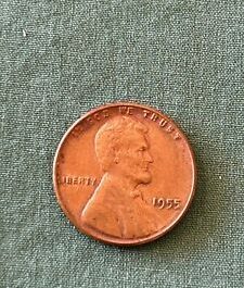 1955 P Lincoln Wheat Cent Penny Poor Man’s Double Die Error From An Estate