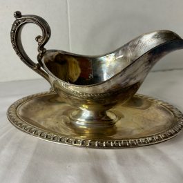 Unmarked Gravy Boat, With Attached Plate