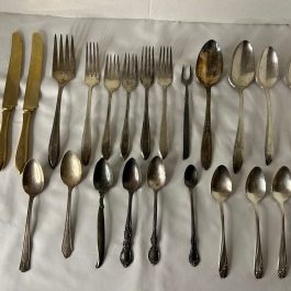 22 Old Silverplate Tableware, Various Brands