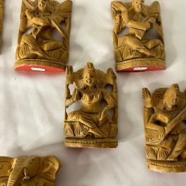 Lot Of 11 Hand Carved Asian Looking Figures, 4” Tall And Smaller, Unknown Maker