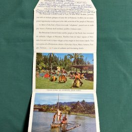 2 Used Hawaii Postcard Souvenir Folders, Volcanoland & Polynesian Cultural Ctr