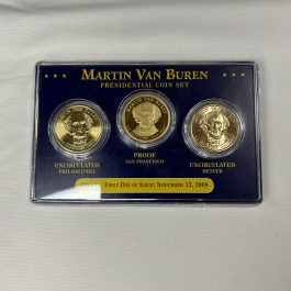 Martin Van Buren Presidential $1 Coin Set P, D & S First Day of Issue