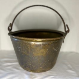 Vintage Brass Pail with Handle – 11 ¼” x 7 ½”
