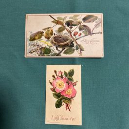 2 Victorian Christmas Greeting Cards