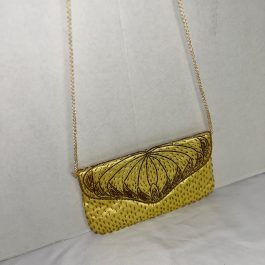 Vintage Made In Macau Yellow Beaded Evening Clutch