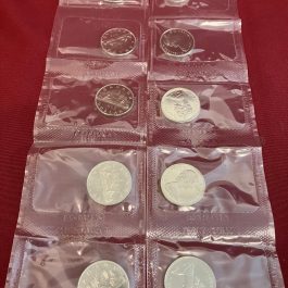 Group Of 10 1969 Canada 1 Dollar Coins, Uncirculated Mint Sealed