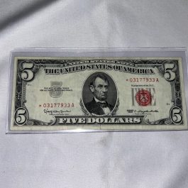 1963 United States Note Red Star $5 Bill – Crisp
