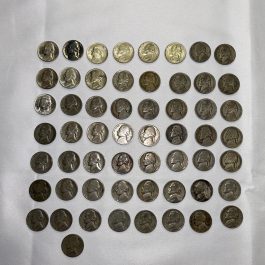 Group Of 57 Wartime Silver Jefferson Nickels
