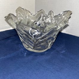 Leaf Bowl – Heavy Clear Glass Fall Decor