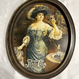 Vintage Coca-Cola Oval Tin Tray with Flapper Girl