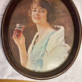 Vintage Pepsi-Cola Oval Tin Tray With Victorian Lady