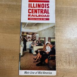 1964 Vintage Railroad Timetable, Illinois Central Main Line of Mid-America