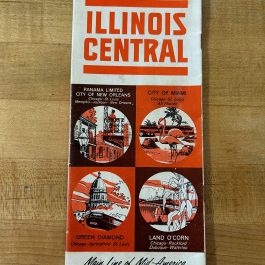 1962 Vintage Railroad Timetable, Illinois Central Main Line of Mid-America
