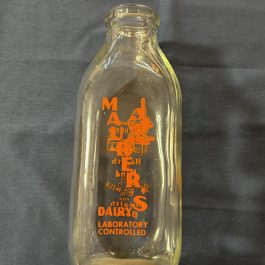 Maurer’s Dairy (Orange print color) 1 Quart Milk Bottle