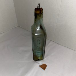 Antique Scott’s Emulsion Cod Liver Oil Bottle With Paper Label & Stopper – RARE