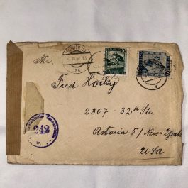 WW2 Censored Austria To The United States Cover