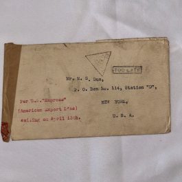 WW2 Censored Egypt To The United States Cover, Ship Cover Marked, Too Late