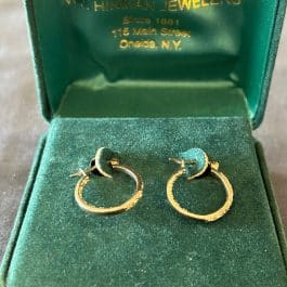 Sterling Silver W.J. Hinman Jewelers, Oneida, NY Hoop Earrings