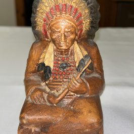 RARE Circa 1950 Vintage Burwood Indian Chief Souvenir Figure