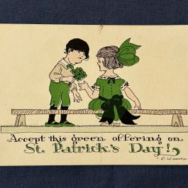 Accept This Green Offering On St. Patrick’s Day E. Weaver Postcard – Unused